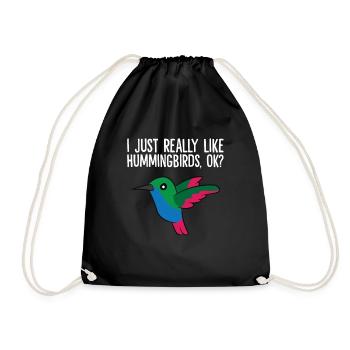 Hummingbird Lover Birding I Just Really Like - Drawstring Bag - black - Front