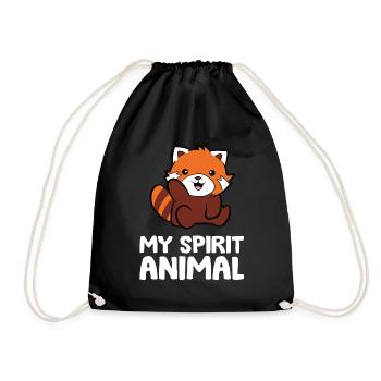 Red Panda Lover My Spirit Animal Kawaii Red Panda - Drawstring Bag - black - Front
