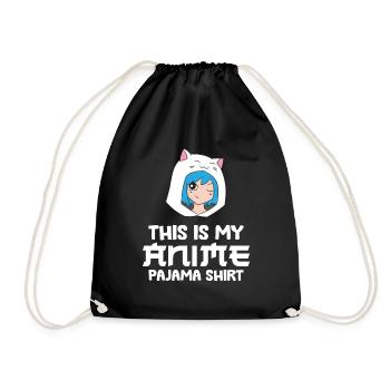 Das ist mein Anime-Pyjama Lustiger Anime - Turnbeutel - Schwarz - Vorne