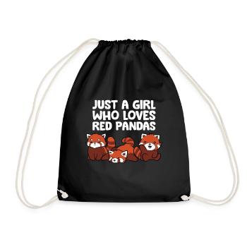 Just a Girl Who Loves Red Pandas - Drawstring Bag - black - Front