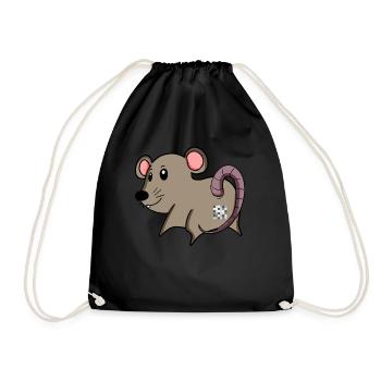 Maus Arsch - Maus Hintern - Turnbeutel - Schwarz - Vorne
