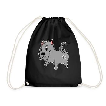 Katze Arsch - Katze Hintern - Turnbeutel - Schwarz - Vorne
