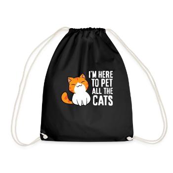Je suis là pour caresser tous les chats - Sac de sport léger - noir - Devant