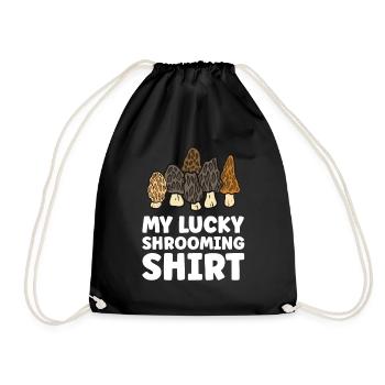 Morchelpilzjagd My Lucky Shrooming - Turnbeutel - Schwarz - Vorne