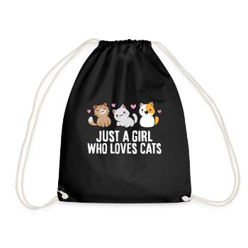 Juste une fille qui aime les chats - Sac de sport léger - noir - Devant