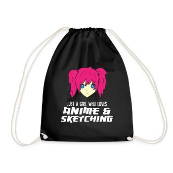 Juste une fille qui aime l’anime et le sketch drôle - Sac de sport léger - noir - Devant