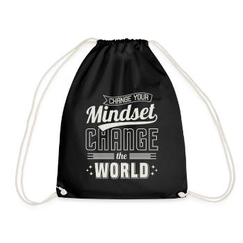 Change your attitude, change the world - Drawstring Bag - black - Front