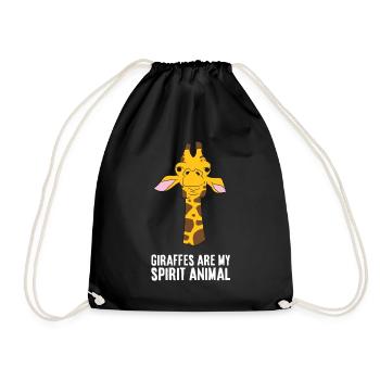 Giraffen sind mein Geisttier Lustige Giraffe - Turnbeutel - Schwarz - Vorne