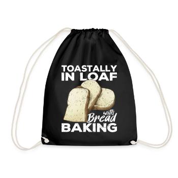 Funny bread baker - Drawstring Bag - black - Front