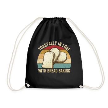 Funny bread baker - Drawstring Bag - black - Front