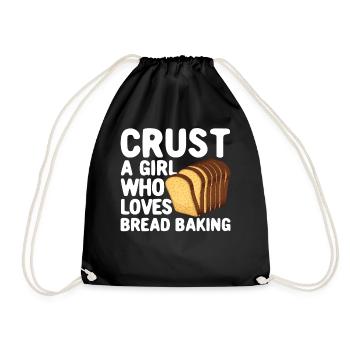Funny bread baker - Drawstring Bag - black - Front
