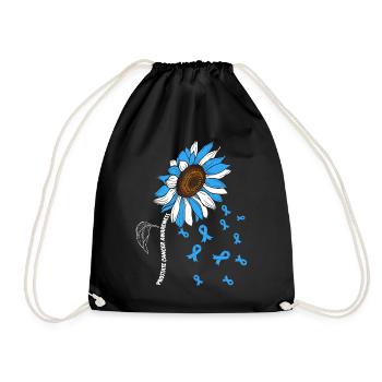 Prostate Cancer Awareness Sunflower - Drawstring Bag - black - Front