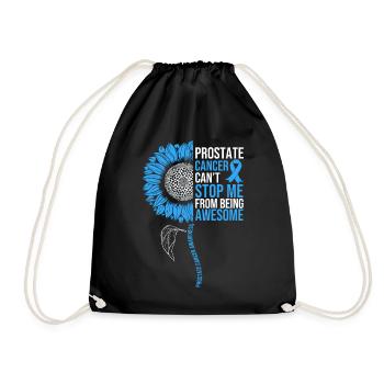 Prostate Cancer Awareness Sunflower - Drawstring Bag - black - Front