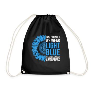 Prostate Cancer Awareness Sunflower - Drawstring Bag - black - Front