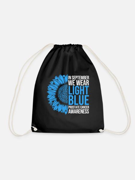 Prostate Cancer Awareness Sunflower - Drawstring Bag - black