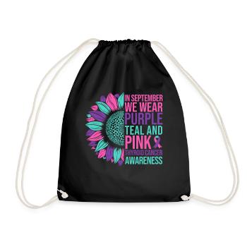Thyriod Cancer Awareness Sonnenblume - Turnbeutel - Schwarz - Vorne