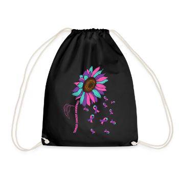 Thyriod Cancer Awareness Sonnenblume - Turnbeutel - Schwarz - Vorne