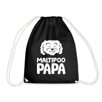Maltipoo Hund Papa Maltipoo Papa - Turnbeutel - Schwarz - Vorne