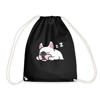 French Bulldog Puppy Sleeping Tired French Bulldog - Drawstring Bag - black - Front