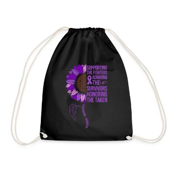 Überdosis Awareness Sonnenblume - Turnbeutel - Schwarz - Vorne