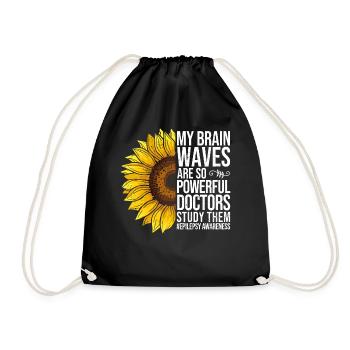 Epilepsy Awareness Sunflower - Drawstring Bag - black - Front