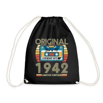 Cadeau D'anniversaire Vintage 1942 - Sac de sport léger - noir - Devant