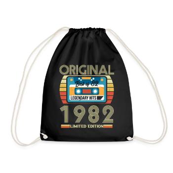 Vintage Birthday Gift 1982 Limited Edition - Drawstring Bag - black - Front