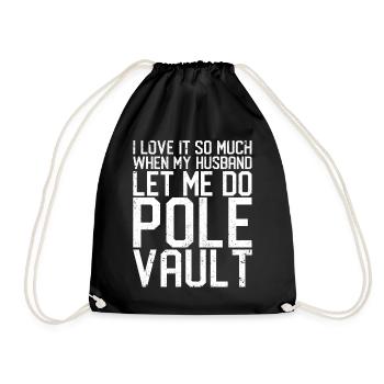 Funny Pole Vault Pole Vault Wife - Drawstring Bag - black - Front
