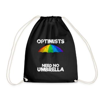 Optimists Need No Umbrella Optimisten - Drawstring Bag - black - Front