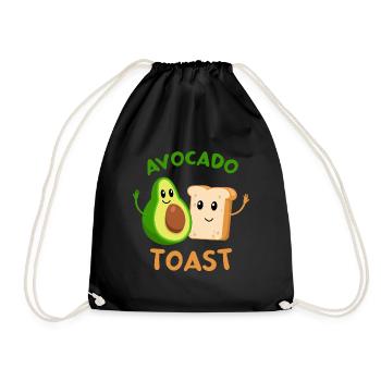 Avocado Toast Superfood Frühstück, Brot - Turnbeutel - Schwarz - Vorne