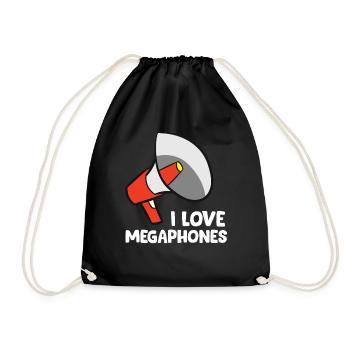 Megaphone - I love Megaphones - Drawstring Bag - black - Front