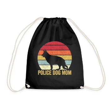 Polizist Polizeihund Vintage - Turnbeutel - Schwarz - Vorne