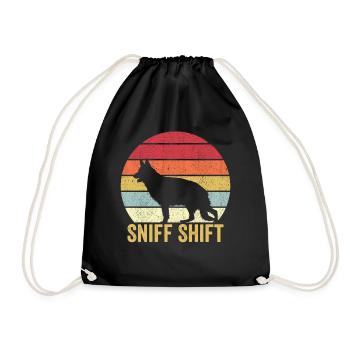 Polizist Polizeihund Vintage - Turnbeutel - Schwarz - Vorne