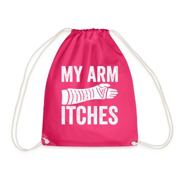Broken arm - Drawstring Bag - fuchsia - Front
