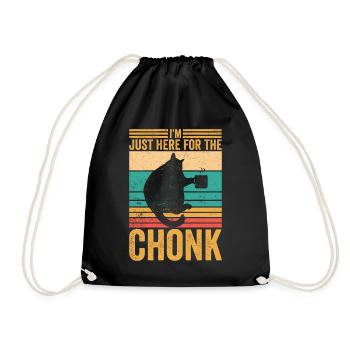Chonk Meme Cat Je suis juste là pour le Chonk - Sac de sport léger - noir - Devant