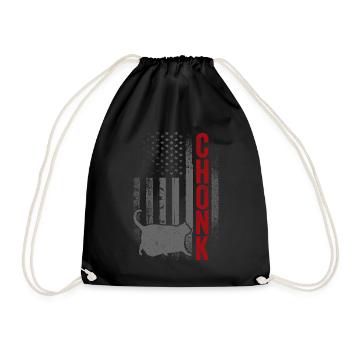 Chonk Meme Cat Chonk - Drawstring Bag - black - Front