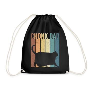Chonk Meme Katze Chonk Dad - Turnbeutel - Schwarz - Vorne