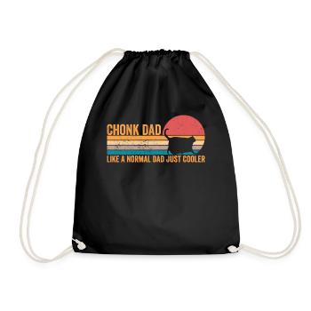 Chonk Meme Cat - Drawstring Bag - black - Front