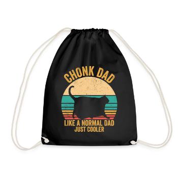 Chonk Meme Cat - Drawstring Bag - black - Front