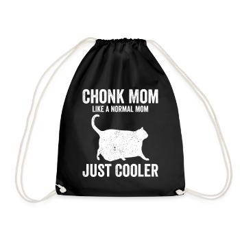 Chonk Meme Cat - Drawstring Bag - black - Front