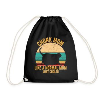Chonk Meme Cat - Drawstring Bag - black - Front