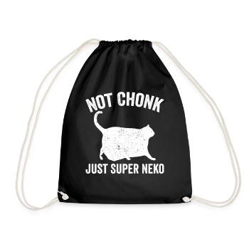 Chonk Meme Katze nicht Chonk nur Super Neko - Turnbeutel - Schwarz - Vorne