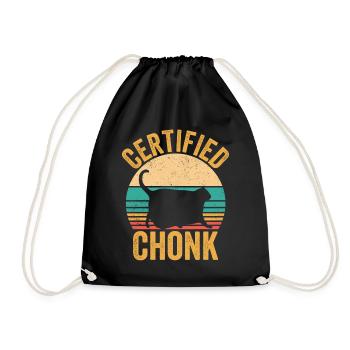 Chonk Meme Katze zertifiziert Chonk - Turnbeutel - Schwarz - Vorne