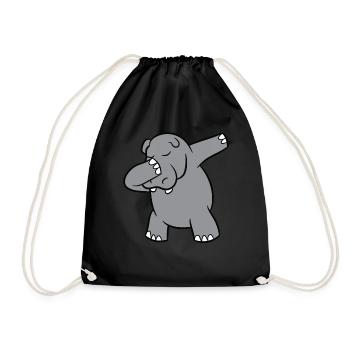 Hippo - Dab, dabbing, dancing - Drawstring Bag - black - Front