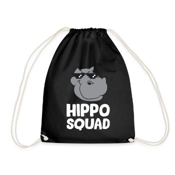 Hippopotamus - Hippo Squad with sunglasses - Drawstring Bag - black - Front