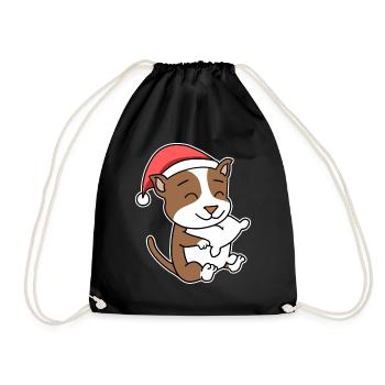 Staffordshire Bull Terrier Chien Noël Sommeil - Sac de sport léger - noir - Devant