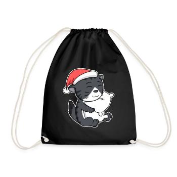 Chat de forêt norvégien Chat Noël endormi - Sac de sport léger - noir - Devant