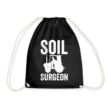 Soil Surgeon Landwirt Landwirtschaft - Turnbeutel - Schwarz - Vorne