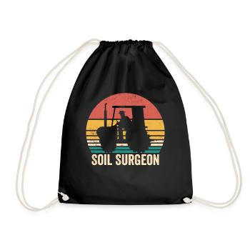 Soil Surgeon Landwirt Landwirtschaft Vintage - Turnbeutel - Schwarz - Vorne