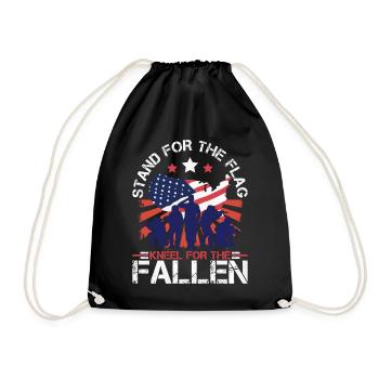 Stand For The Flag US Armee Patriot / Veteran - Turnbeutel - Schwarz - Vorne
